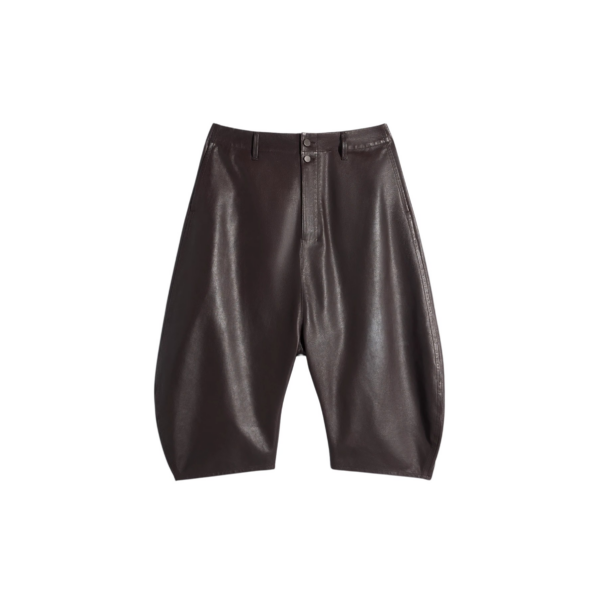 Lemaire Dropped Crotch Leather Bermudas - Shorts - Parisian Minimalist Luxury at Coveti