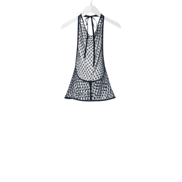 Lemaire Fishnet Halter Top in Lace Veil - Tops - Parisian Minimalist Luxury at Coveti