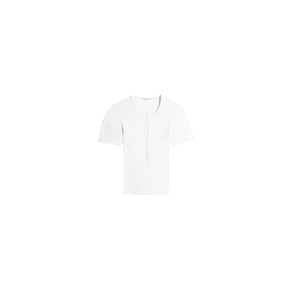 Lemaire Fitted Henley in Jersey - Tops - Parisian Minimalist Luxury at Coveti