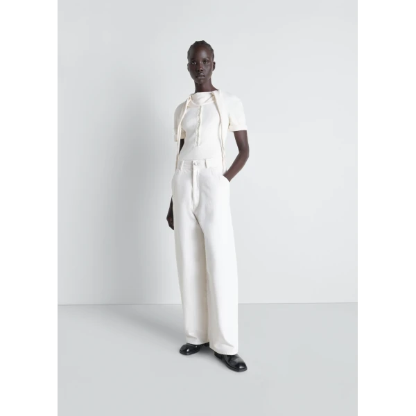 Lemaire Fitted Henley in Jersey Top, view 3