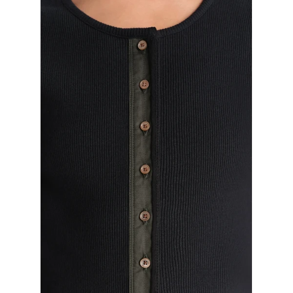 Lemaire Fitted Henley in Jersey Top, view 4