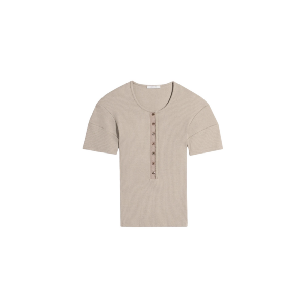 Lemaire Fitted Henley in Jersey - Tops - Parisian Minimalist Luxury at Coveti