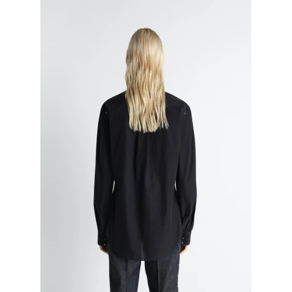 Lemaire Fitted Shirt with Studs in Crepe Cotton, view 2