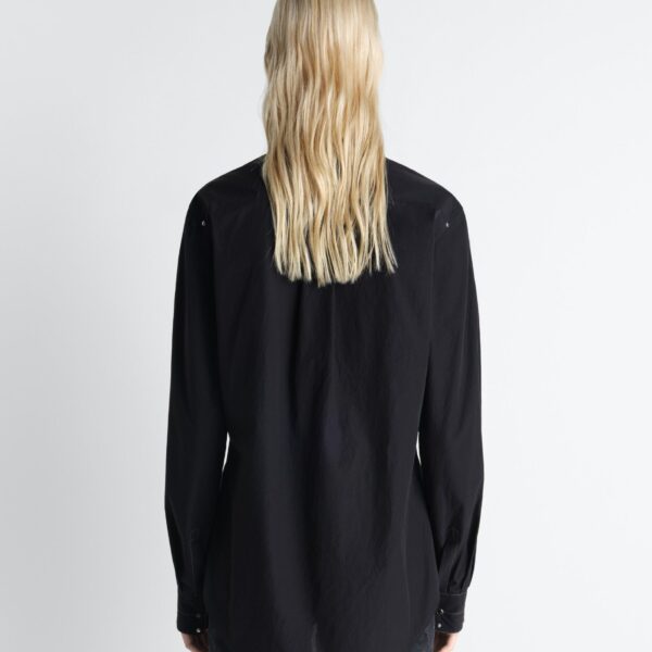 Lemaire Fitted Shirt with Studs in Crepe Cotton - Tops - Parisian Minimalist Luxury at Coveti