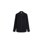 Lemaire Fitted Shirt with Studs in Crepe Cotton - Tops - Parisian Minimalist Luxury at Coveti
