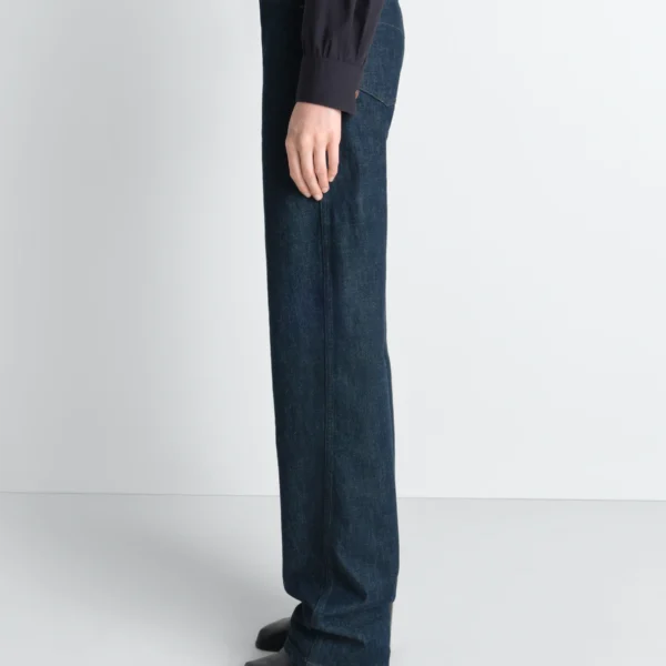 Lemaire Five Pockets Twisted Pants in Denim - Pants - Parisian Minimalist Luxury at Coveti