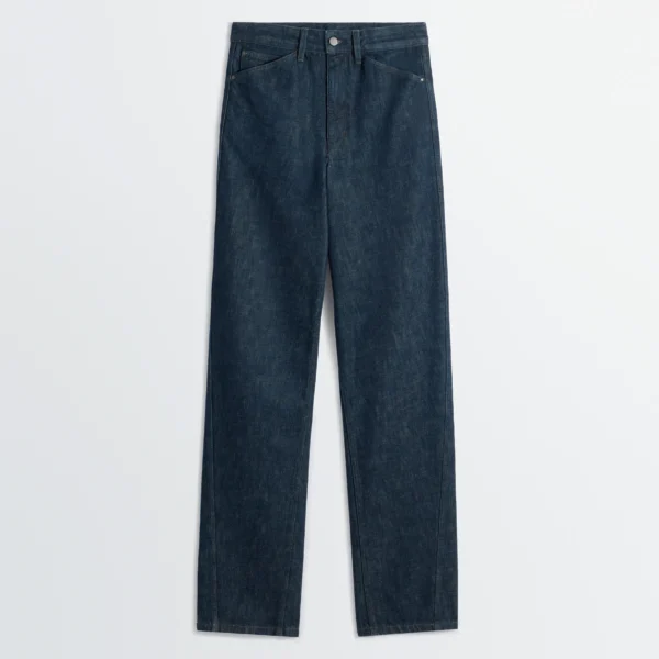 Lemaire Five Pockets Twisted Pants in Denim - Pants - Parisian Minimalist Luxury at Coveti