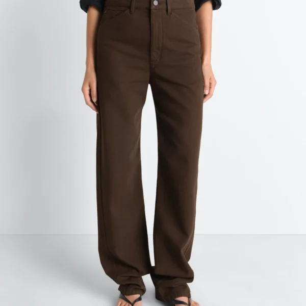 Lemaire Five Pockets Twisted Pants in Dyed Heavy Broken Twill - Pants - Parisian Minimalist Luxury at Coveti