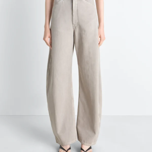 Lemaire High Waisted Curved Pants in Broken Twill - Pants - Parisian Minimalist Luxury at Coveti