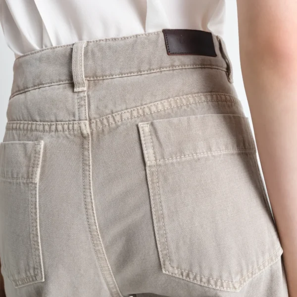 Lemaire High Waisted Curved Pants in Broken Twill - Pants - Parisian Minimalist Luxury at Coveti