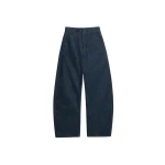 Lemaire High Waisted Curved Pants in Denim - Pants - Parisian Minimalist Luxury at Coveti