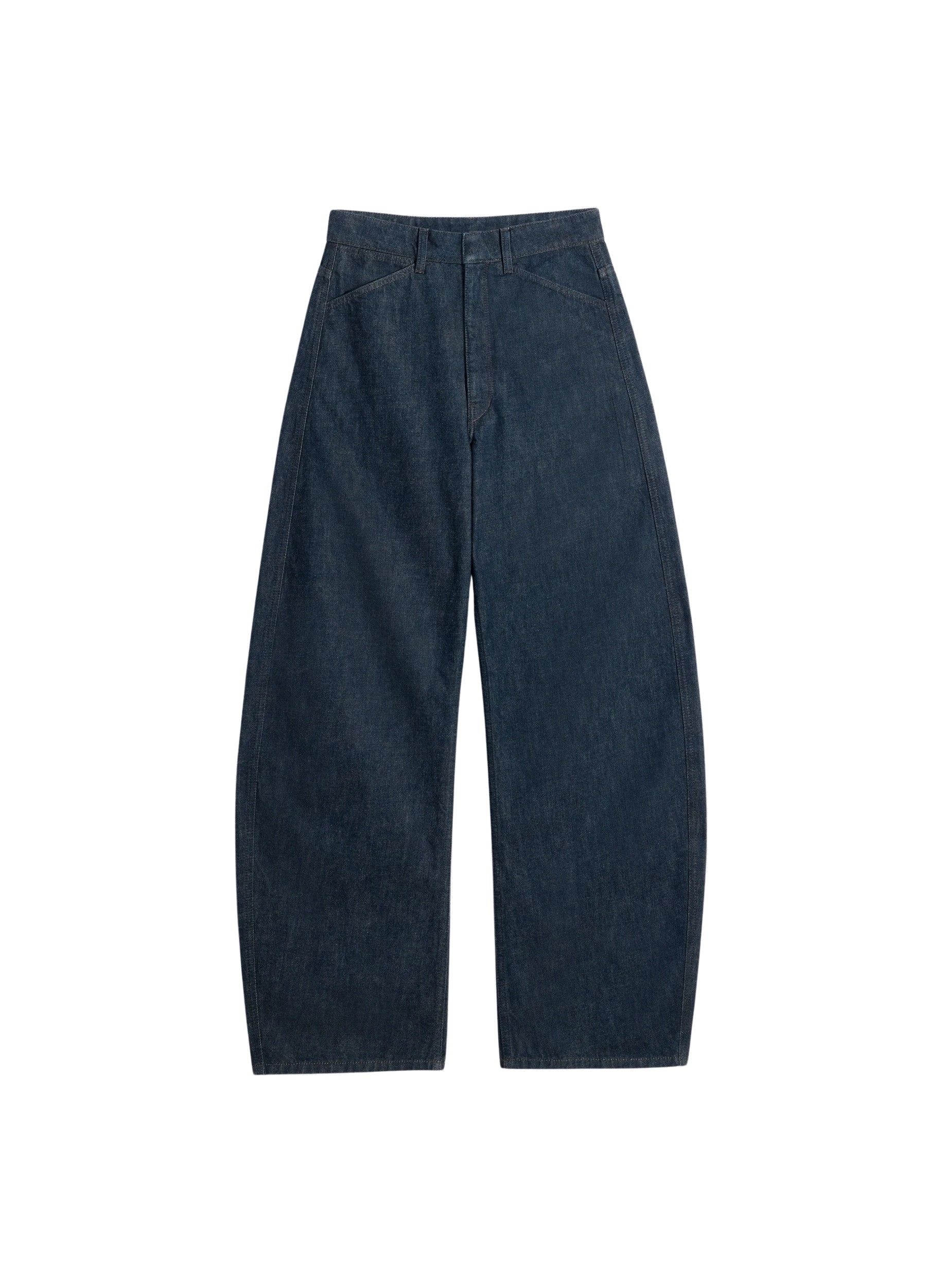 Lemaire High Waisted Curved Pants in Denim