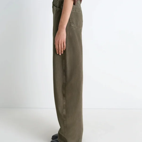 Lemaire High Waisted Curved Pants in Denim - Pants - Parisian Minimalist Luxury at Coveti
