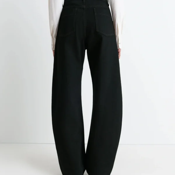 Lemaire High Waisted Curved Pants in Denim - Pants - Parisian Minimalist Luxury at Coveti