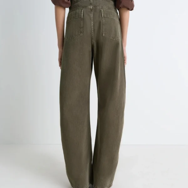 Lemaire High Waisted Curved Pants in Denim - Pants - Parisian Minimalist Luxury at Coveti