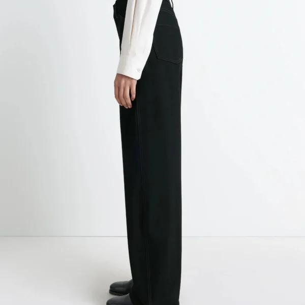 Lemaire High Waisted Curved Pants in Denim - Pants - Parisian Minimalist Luxury at Coveti
