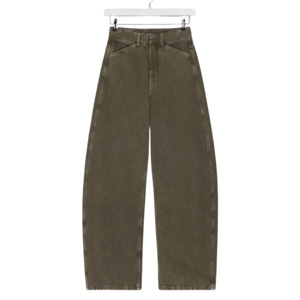 Lemaire High Waisted Curved Pants in Denim - Pants - Parisian Minimalist Luxury at Coveti