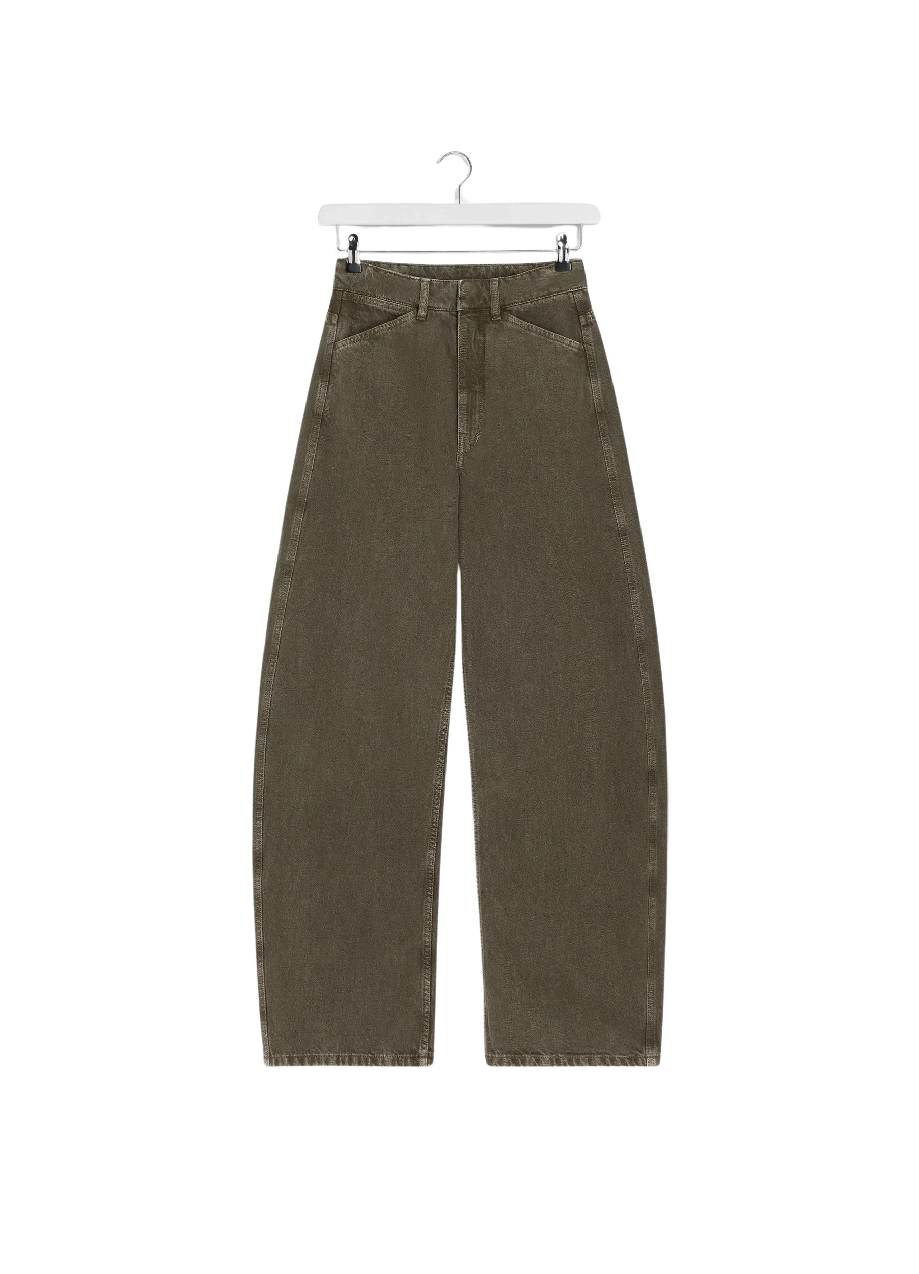 Lemaire High Waisted Curved Pants in Denim