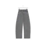 Lemaire High Waisted Curved Pants in Denim - Pants - Parisian Minimalist Luxury at Coveti