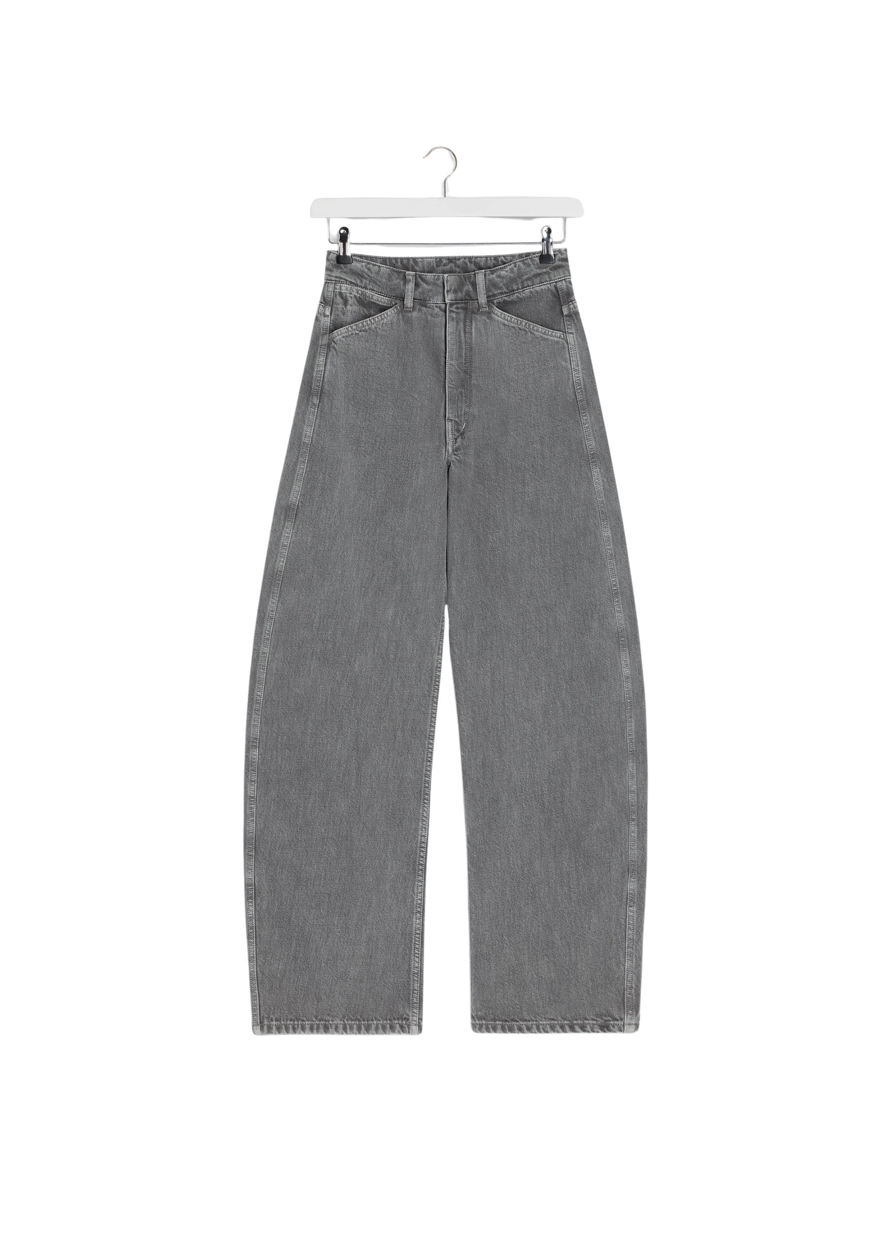 Lemaire High Waisted Curved Pants in Denim