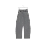 Lemaire High Waisted Curved Pants in Denim - Pants - Parisian Minimalist Luxury at Coveti