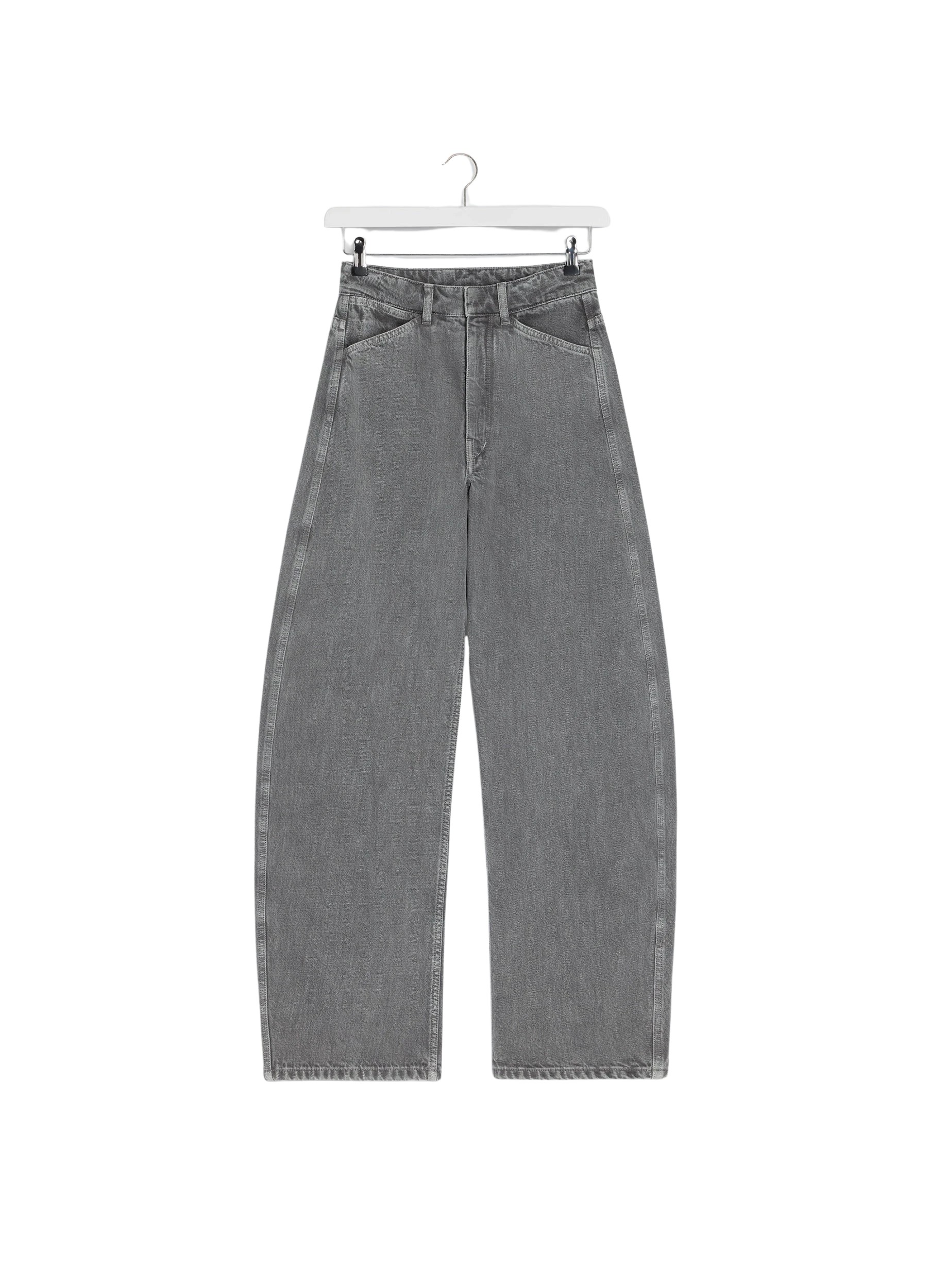 Lemaire High Waisted Curved Pants in Denim