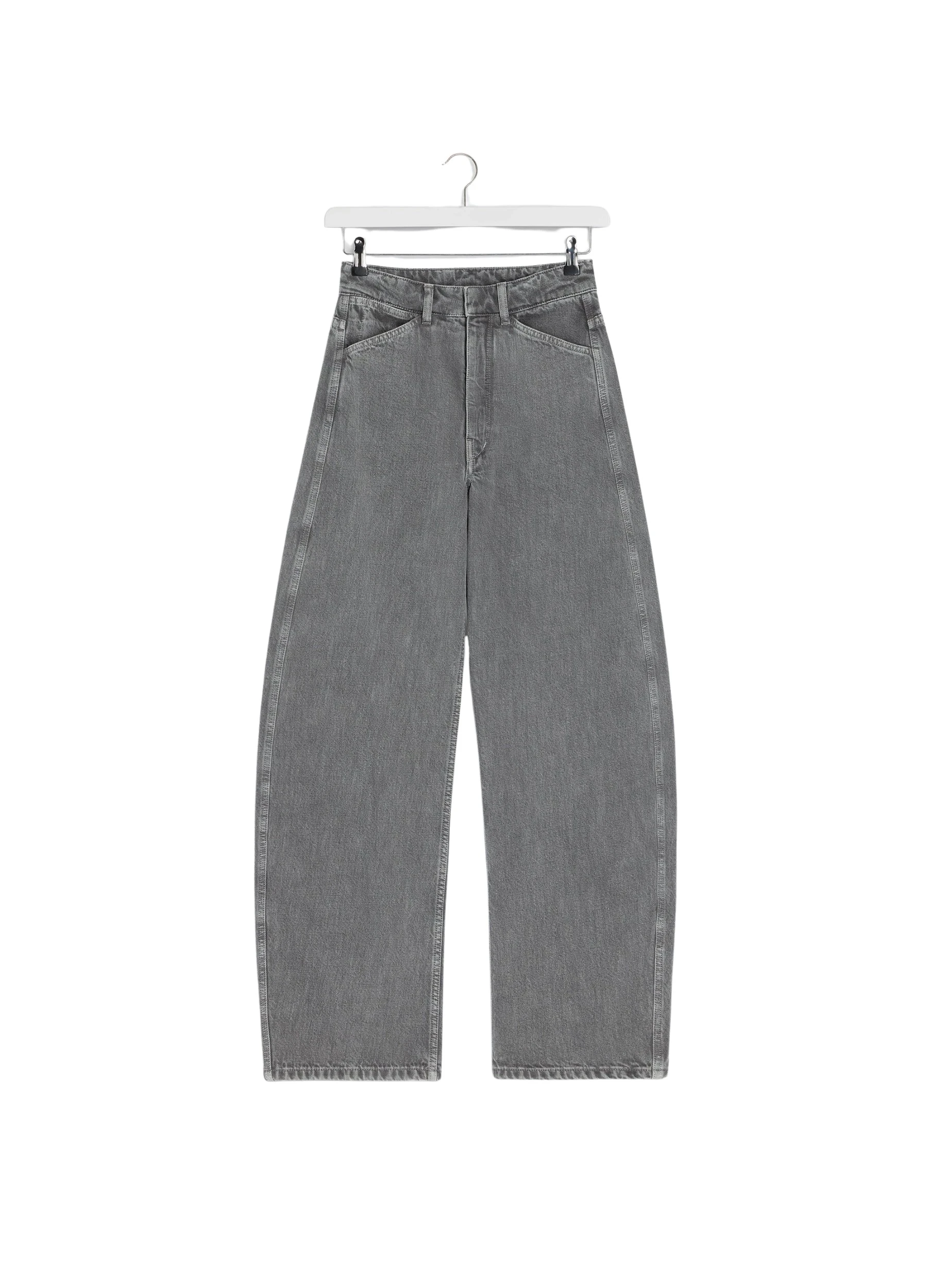 Lemaire-High-Waisted-Curved-Pants-in-Denim-coveti92984_nobg Lemaire High Waisted Curved Pants in Denim - Pants - Parisian Minimalist Luxury at Coveti