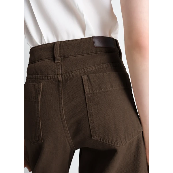 Lemaire High Waisted Curved Pants in Dyed Heavy Broken Twill, view 2