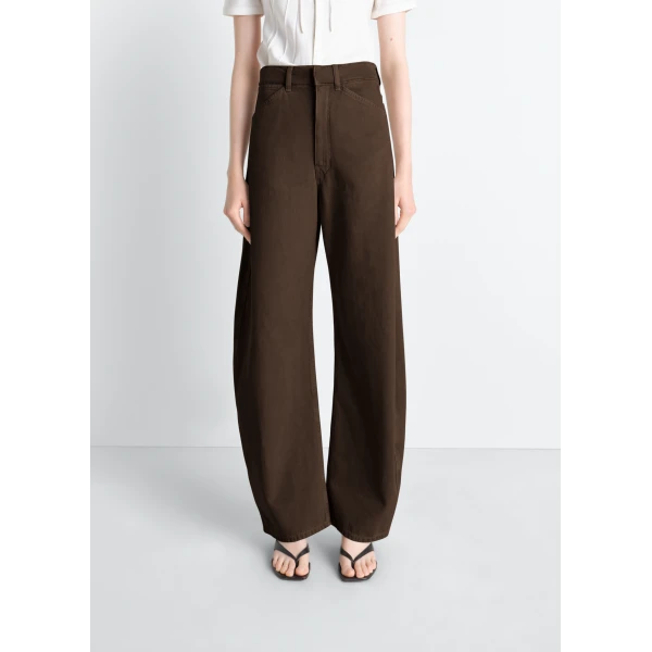 Lemaire High Waisted Curved Pants in Dyed Heavy Broken Twill, view 3
