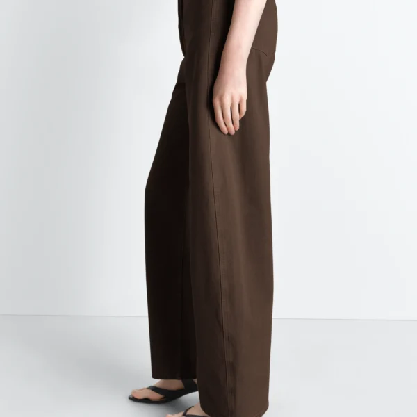 Lemaire High Waisted Curved Pants in Dyed Heavy Broken Twill - Pants - Parisian Minimalist Luxury at Coveti