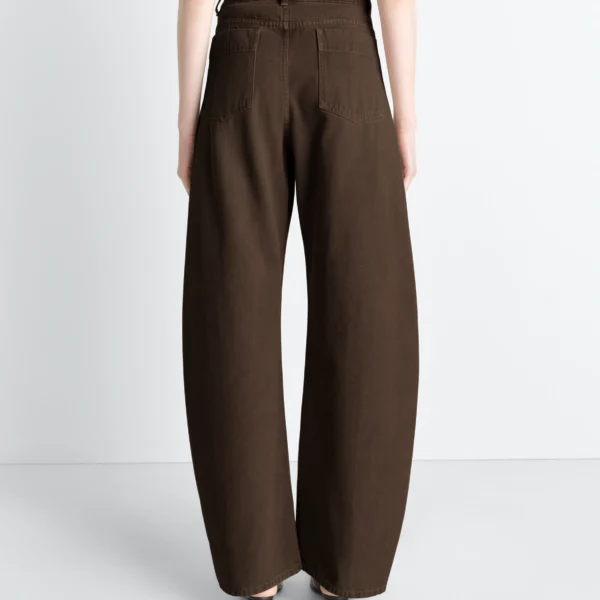 Lemaire High Waisted Curved Pants in Dyed Heavy Broken Twill - Pants - Parisian Minimalist Luxury at Coveti