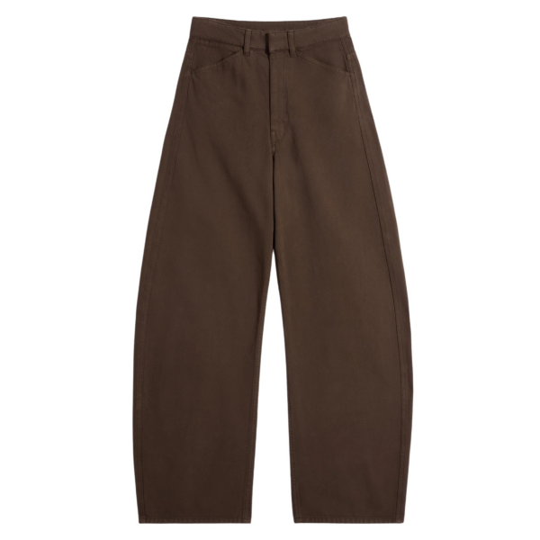 Lemaire High Waisted Curved Pants in Dyed Heavy Broken Twill - Pants - Parisian Minimalist Luxury at Coveti
