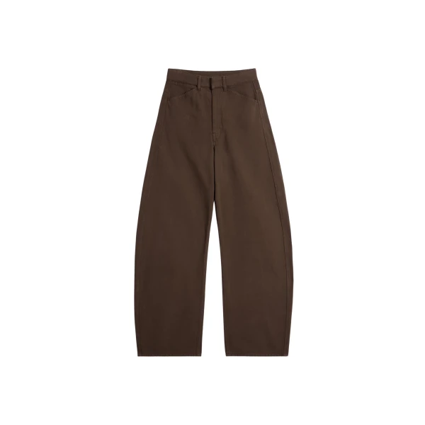Lemaire High Waisted Curved Pants in Dyed Heavy Broken Twill - Pants - Parisian Minimalist Luxury at Coveti