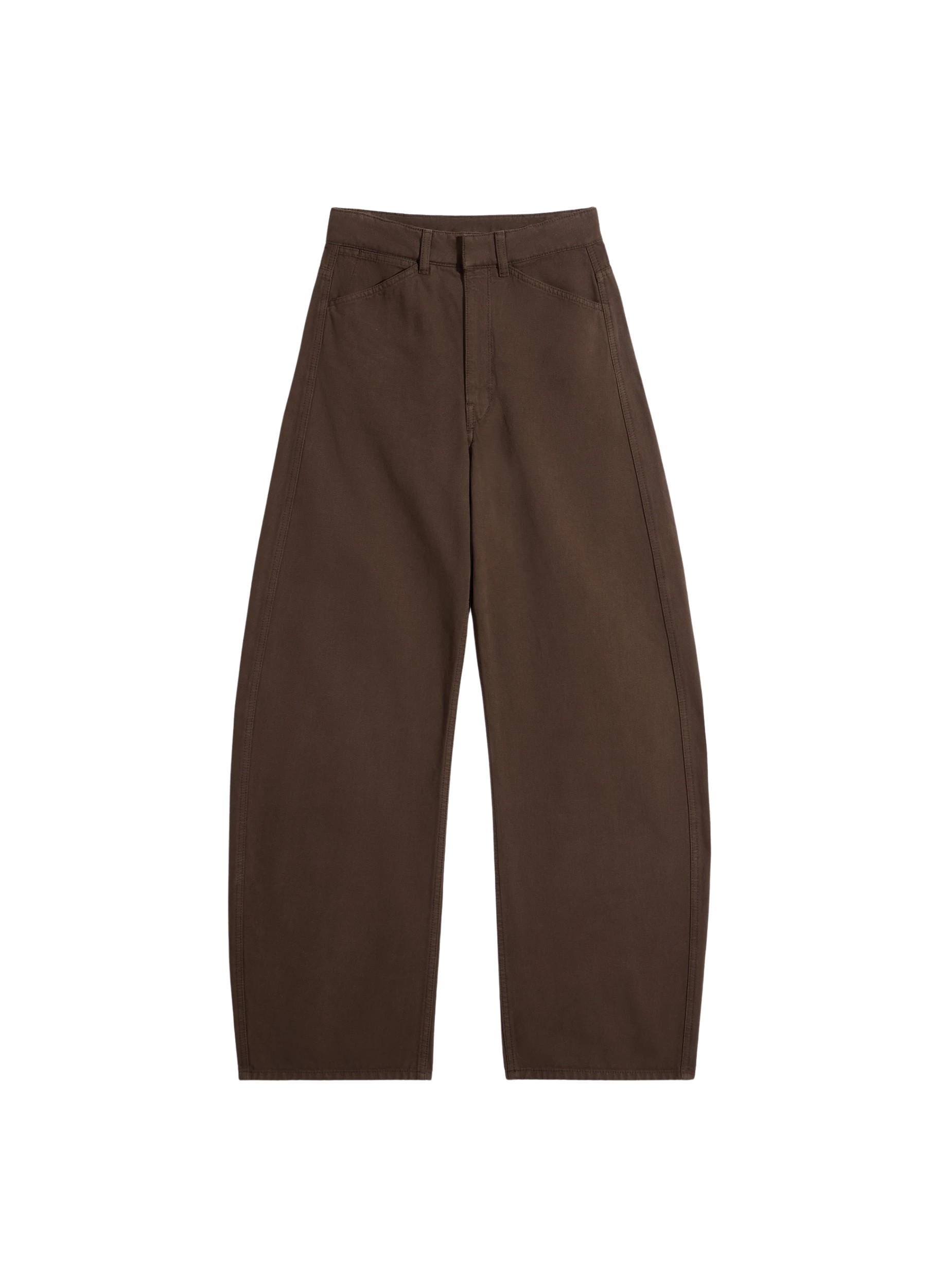 Lemaire High Waisted Curved Pants in Dyed Heavy Broken Twill