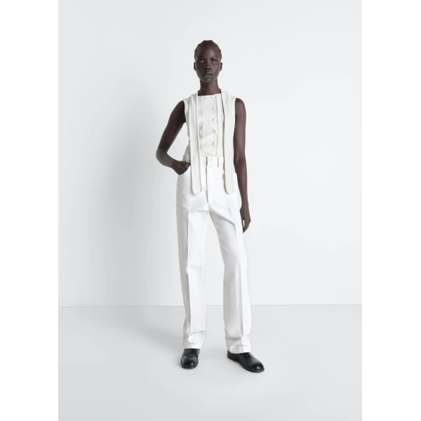 Lemaire High Waisted Straight Pants in Denim, view 2