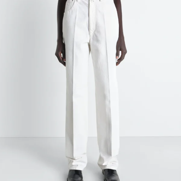 Lemaire High Waisted Straight Pants in Denim - Pants - Parisian Minimalist Luxury at Coveti
