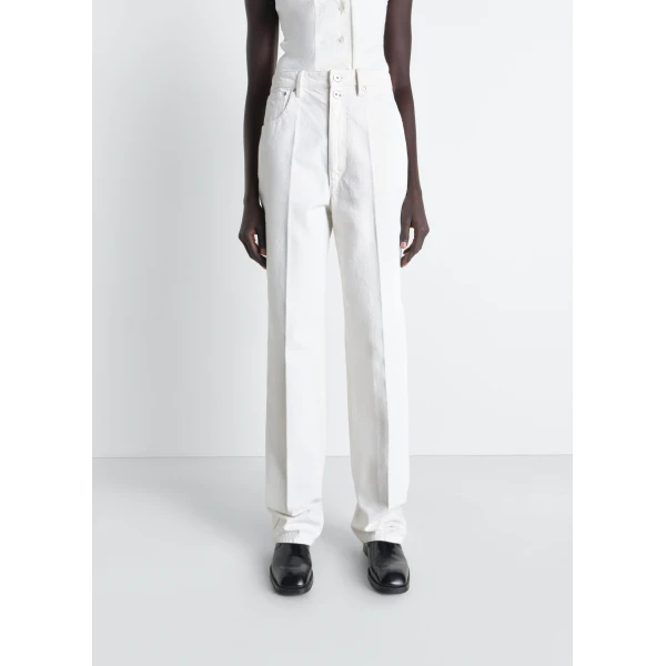 Lemaire High Waisted Straight Pants in Denim, view 3
