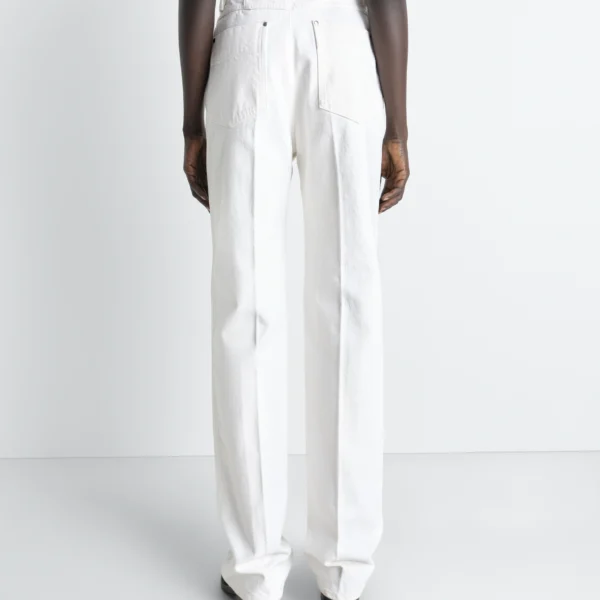 Lemaire High Waisted Straight Pants in Denim - Pants - Parisian Minimalist Luxury at Coveti
