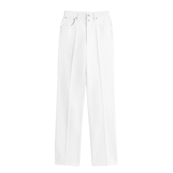 Lemaire High Waisted Straight Pants in Denim - Pants - Parisian Minimalist Luxury at Coveti
