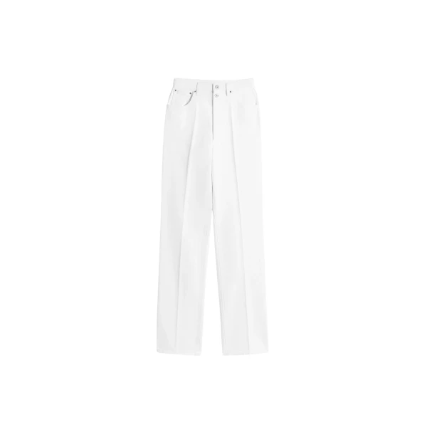 Lemaire High Waisted Straight Pants in Denim - Pants - Parisian Minimalist Luxury at Coveti
