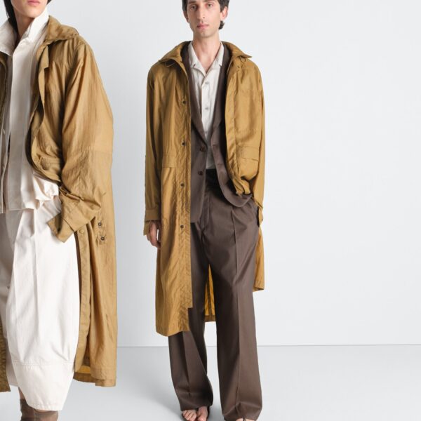 Lemaire Hooded Raincoat in Light Nylon - Coats - Parisian Minimalist Luxury at Coveti