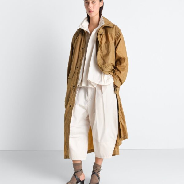 Lemaire Hooded Raincoat in Light Nylon - Coats - Parisian Minimalist Luxury at Coveti