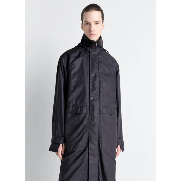 Lemaire Hooded Raincoat in Light Nylon Coat, view 4