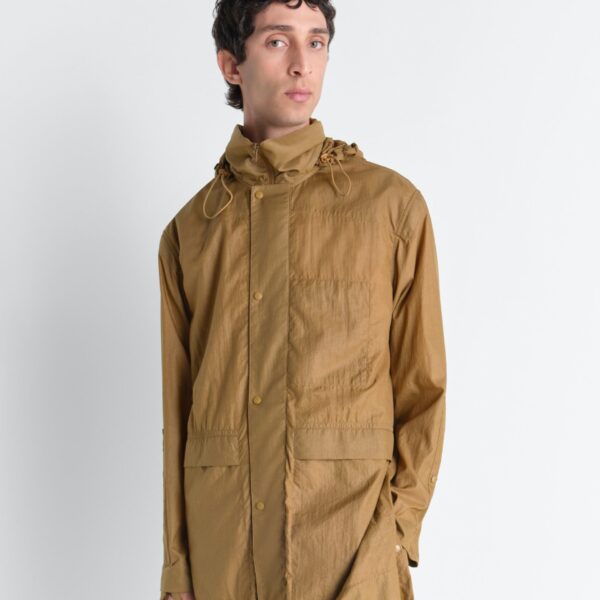 Lemaire Hooded Raincoat in Light Nylon - Coats - Parisian Minimalist Luxury at Coveti