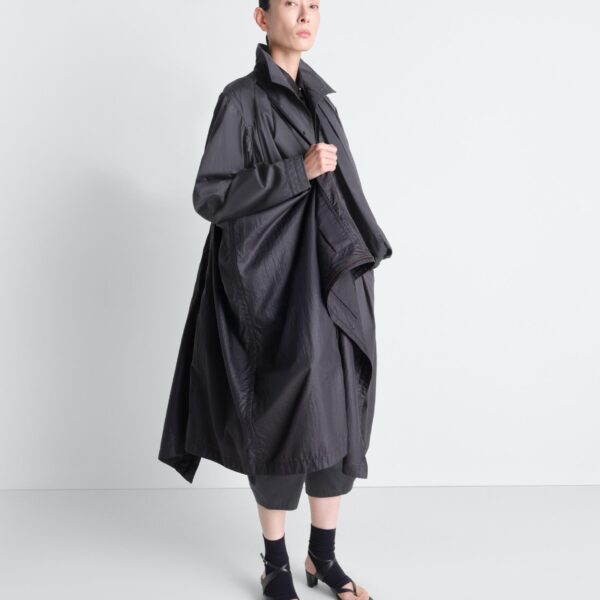 Lemaire Hooded Raincoat in Light Nylon - Coats - Parisian Minimalist Luxury at Coveti