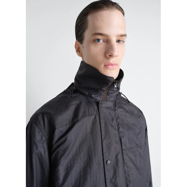 Lemaire Hooded Raincoat in Light Nylon Coat, view 6