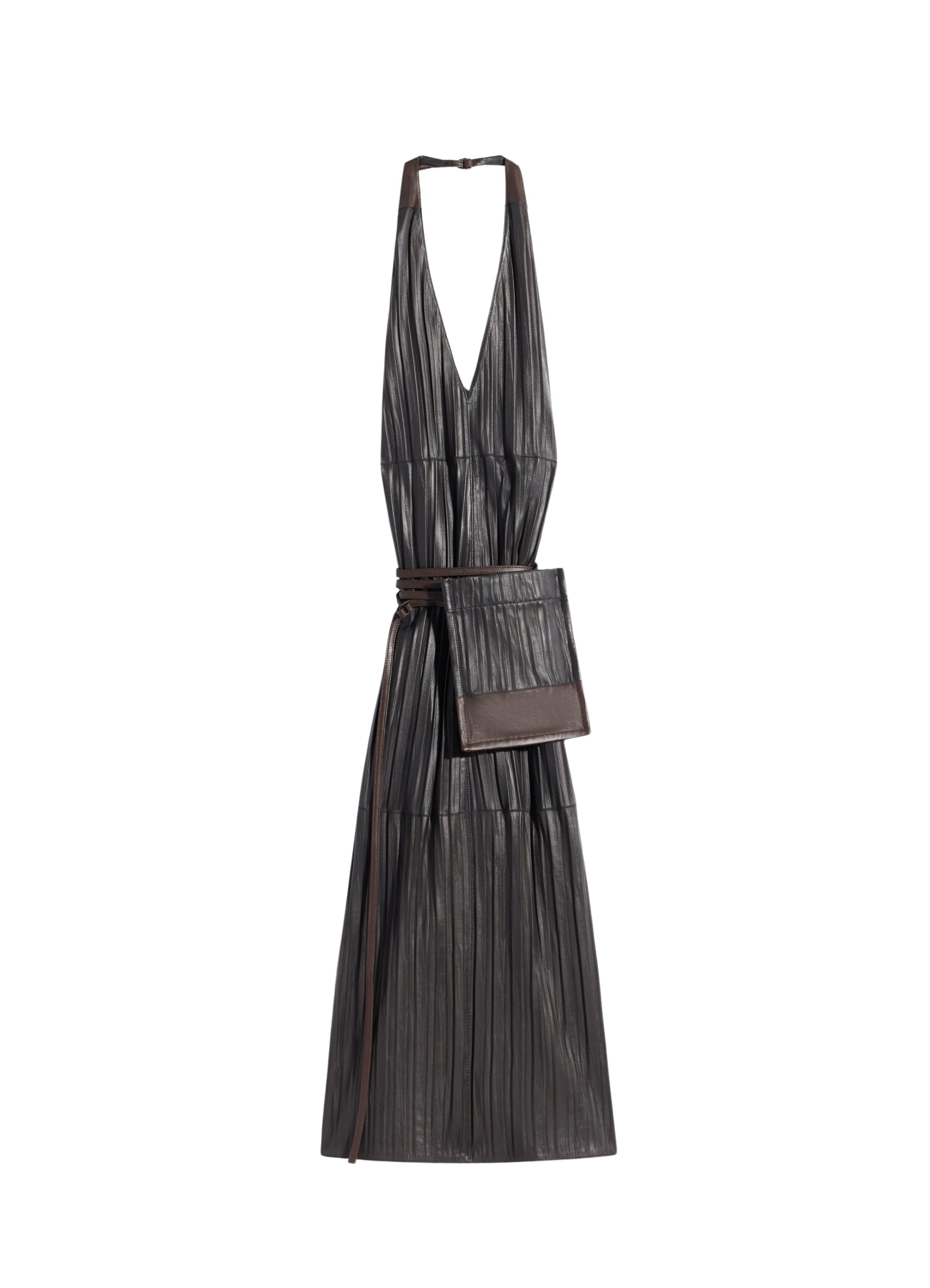 Lemaire Leather Apron Dress in Crinkle Lamb Leather