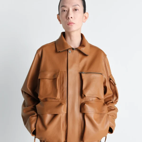 Lemaire Leather Blouson with Pockets in Leather - Jackets - Parisian Minimalist Luxury at Coveti