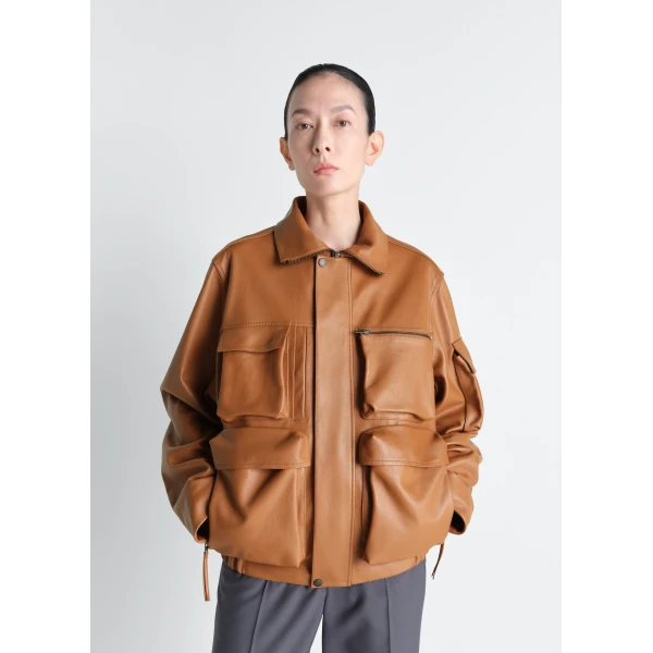 Lemaire Leather Blouson with Pockets in Leather Jacket, view 3