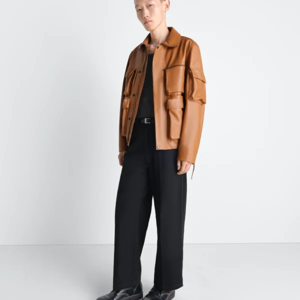 Lemaire Leather Blouson with Pockets in Leather - Jackets - Parisian Minimalist Luxury at Coveti